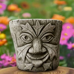 Large planter tree statue Concrete flower pot sculpture Outdoor plant pot ornament Handmade flower pot Planter lover gift Garden decoration