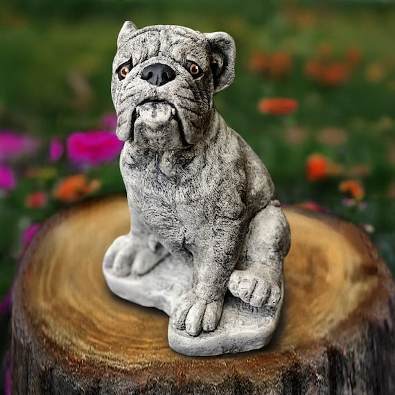 石造りフレンチブルドッグ彫刻コンクリート製犬フィギュアセメント製