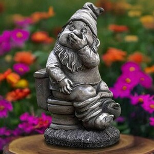 Escultura de gnomo divertida Estatua de hombre hada para exteriores Adorno de troll de hormigón Decoración de gnomo hecha a mano Figura para puerta principal Regalo para amantes de los gnomos