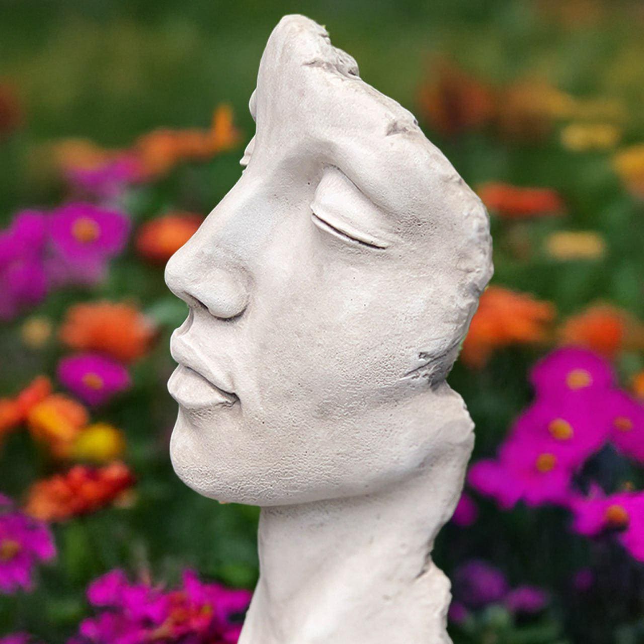 Large Face Figurine Concrete Head Bust Stone Woman Face Sculpture ...
