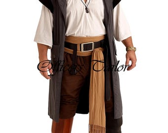 Fashion Pirate Vest : Jack Sparrow Style Historical Cosplay Grey Wool Vest