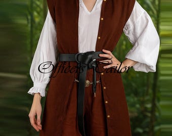 Pirate Lady Captain Vest : Historical Costume Fashion, Jack Sparrow Cosplay Vest