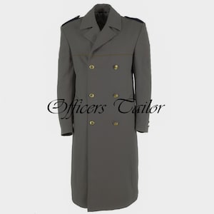 Grey Wool Military Overcoat: French Army Style