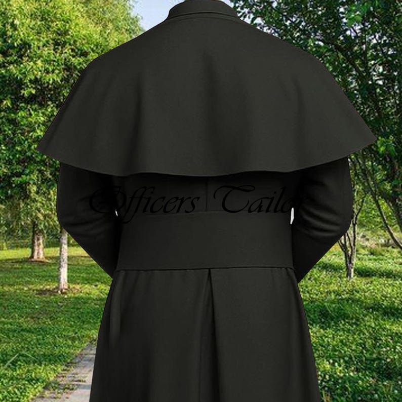 Upper Class Robe Priest Christmas Clergy Robe: Bishop Attire Black Wool Cassock With ...