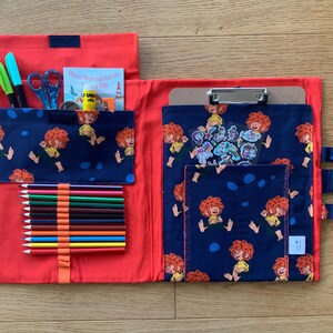 Grand sac de peinture pour enfants Pumuckl avec presse-papiers pour DIN A4, dossier de peinture, dossier de dessin cousu à la main, sac en tissu, peinture en déplacement Eder