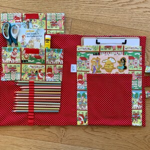 Matriochka grand sac de peinture pour enfants avec presse-papiers pour DIN A4 dossier de peinture dossier de dessin cousu à la main sac en tissu peinture sur la poupée en déplacement