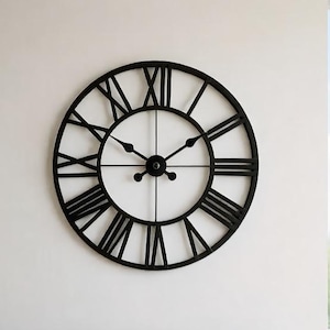 Metall Große Wanduhr Rustikale Wanduhr Übergroße Bauernhaus Wanduhr Moderne minimalistische runde Wanduhr industrielle Wandkunst dekorativ
