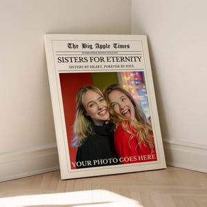 Benutzerdefinierte Trendy Zeitung Personalisiertes Geschenk Schwestern Jahrestag Geburtstag Canva Bearbeitbare Ankündigung Druckbare Girly Wandkunst Journal Decore