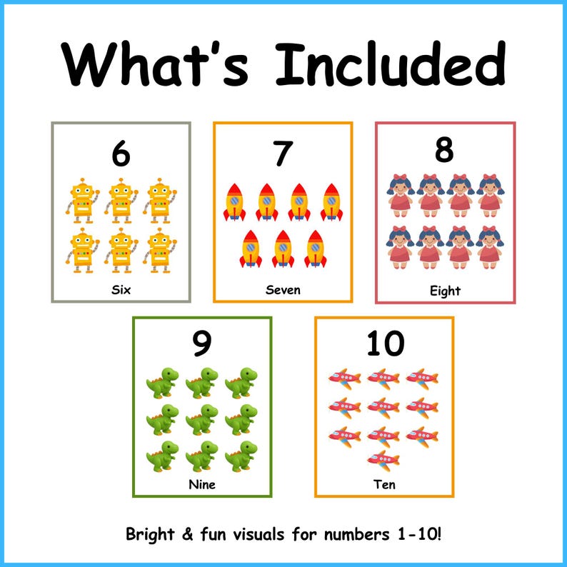 Number Posters 1-10 | Preschool Counting Cards, Classroom Decor (PDF ...