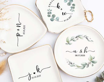 Personalized Jewelry Dish,Girly Jewelry Dish,Wedding Bridesmaid Gift，Personalized Engagement Gift,Gift for Her,Elegant Gift for Her