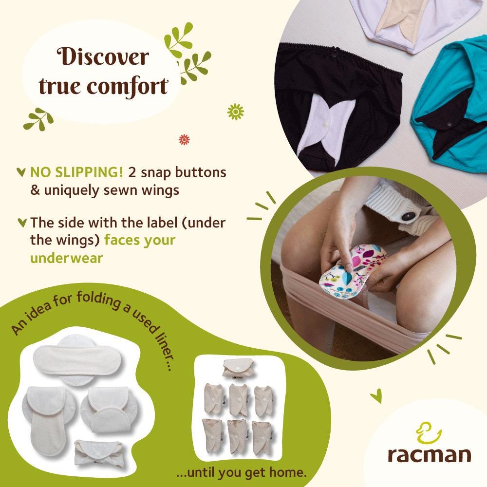 Reusable Cloth Incontinence Pads Set 'unbleached Organic Cotton ...