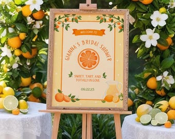 Letrero de bienvenida Main Squeeze Orange Blossom Canva / Letrero de bienvenida para despedida de soltera con temática cítrica / Plantilla de letrero digital original / Descarga instantánea