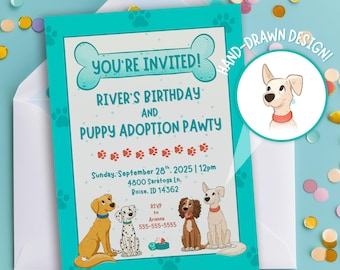 Puppy Adoption Party Invite Editable Template Dog Party Invite Puppy Adoption Invitation Puppy Party Editable Dog Birthday Digital Download