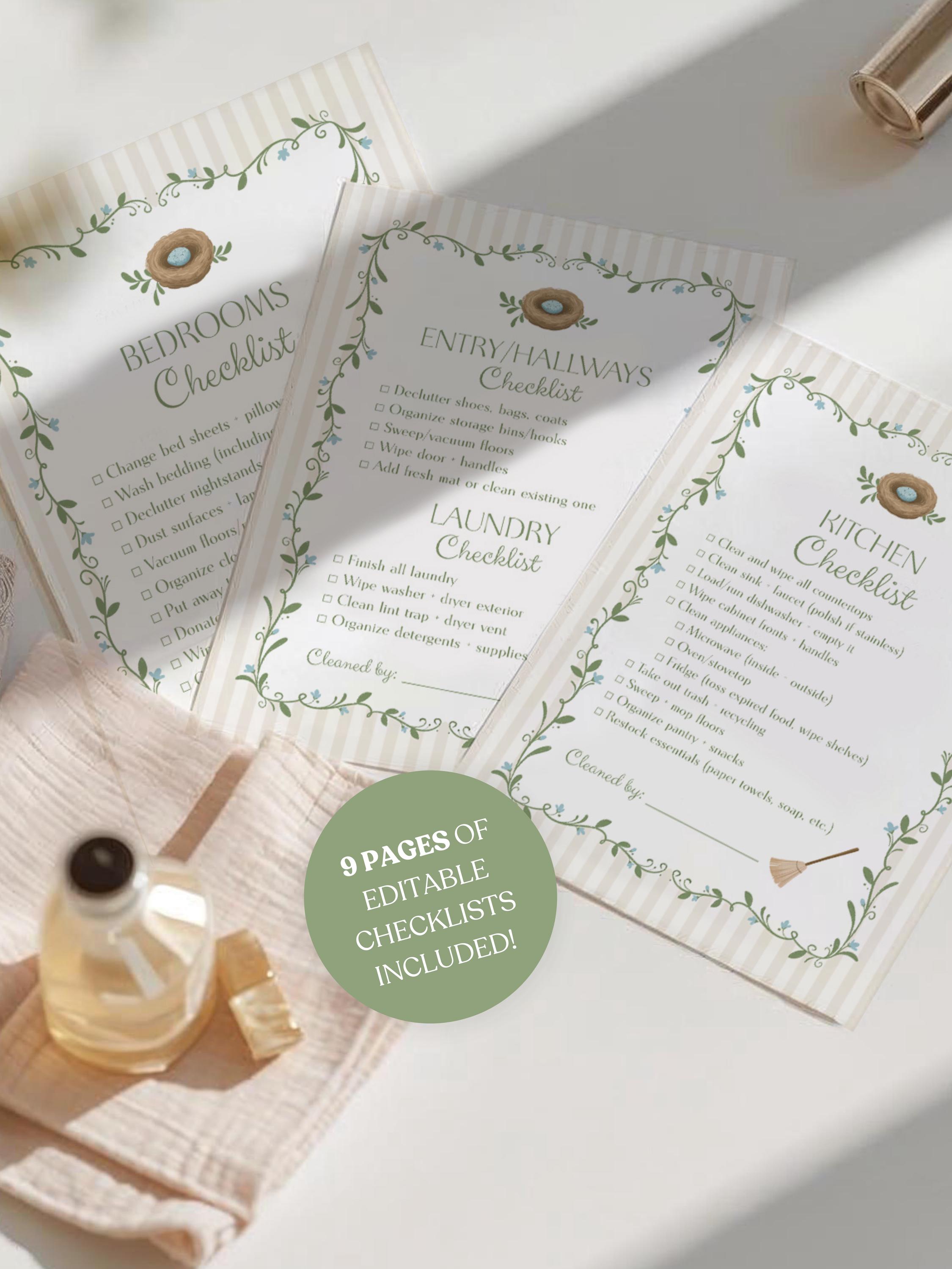 Editable Nesting Party Checklist | Canva Template | Baby Sprinkle ...