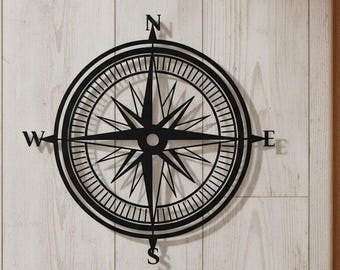 Metal Compass Rose Wall Art ,Lake House Decor, Nautical Sign,Fathers Day Gifts