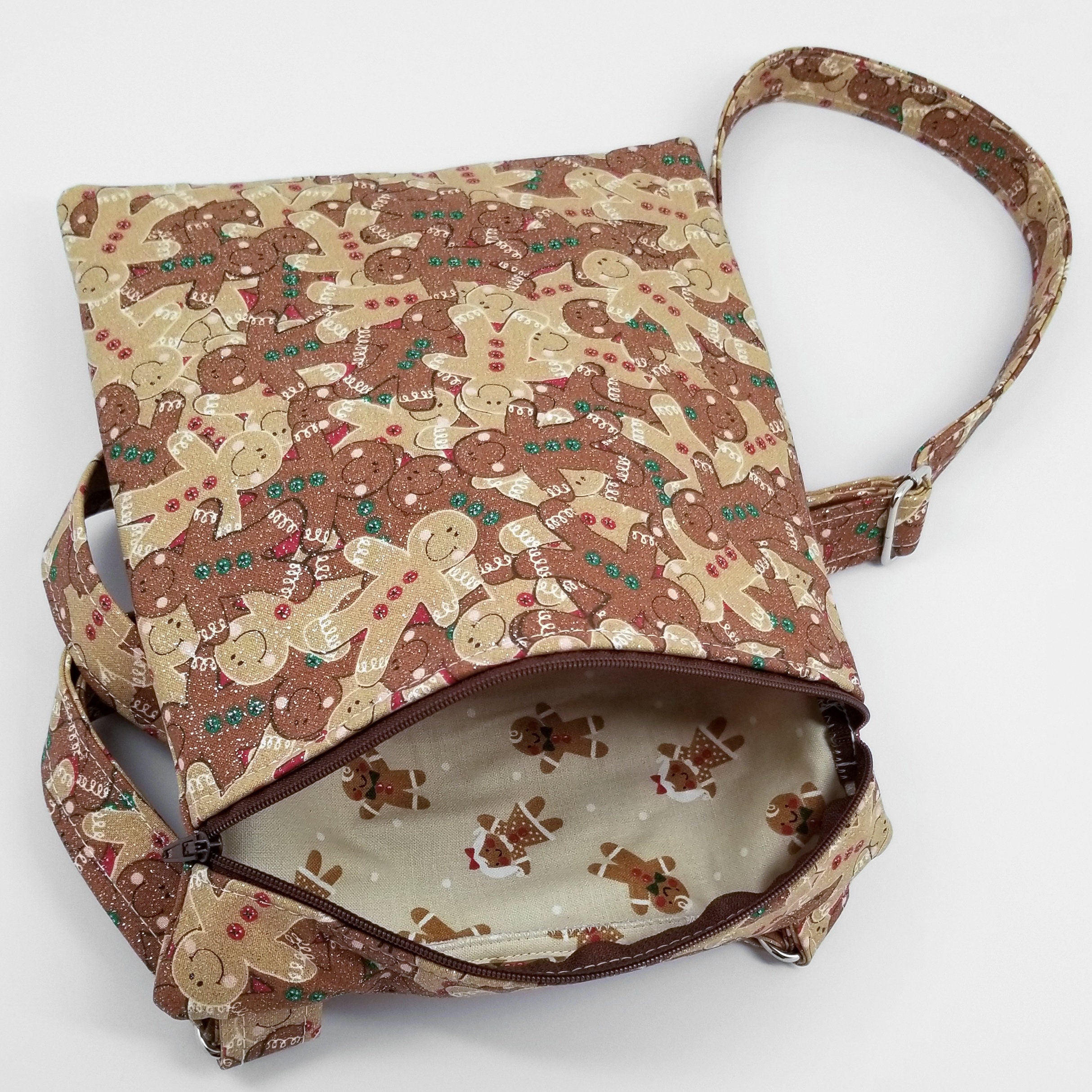 Gingerbread Glitter Crossbody Bag Christmas Handmade Etsy