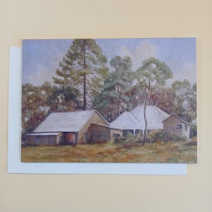 Homestead - Carte de voeux vierge avec enveloppe imprimée en Australie