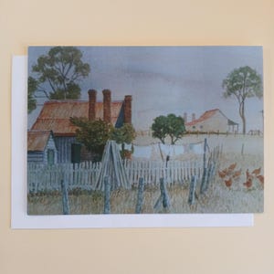 Cottages In The Country - Carte de voeux vierge avec enveloppe imprimée en Australie