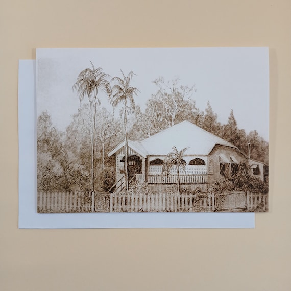 House On The Tweed River - Blank Greeting Card With Envelope Printed In Australia