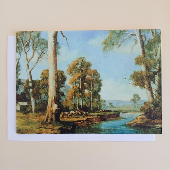 Homestead By The River - Blank Greeting Card With Envelope Printed In Australia
