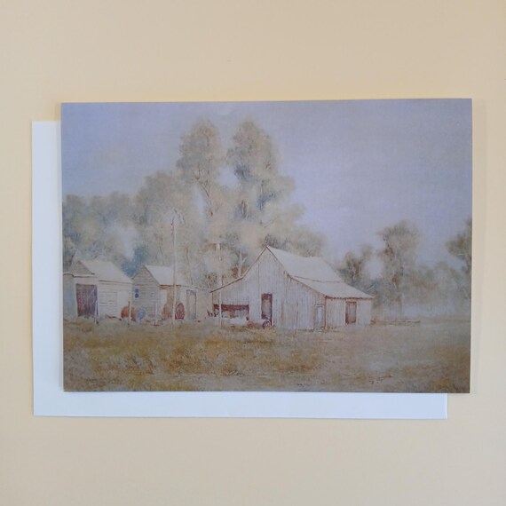 Farmhouse & Sheds - Blank Greeting Card With Envelope Printed In Australia