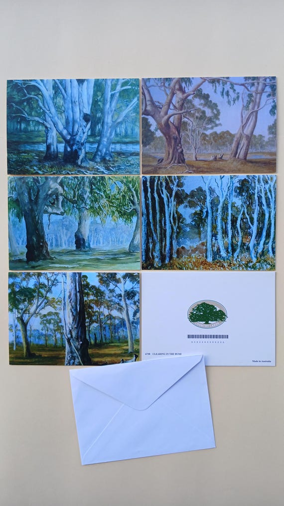 Item 6 Classic Australian Trees 5 Greeting Cards
