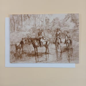 River Crossing - Blank Greeting Card With Envelope Printed In Australia