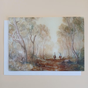 Men On Horseback - Blank Greeting Card With Envelope Printed In Australia