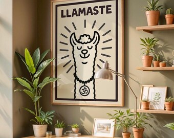 Llamaste Llama Yoga Poster, Funny Zen Decor (Digital Download)