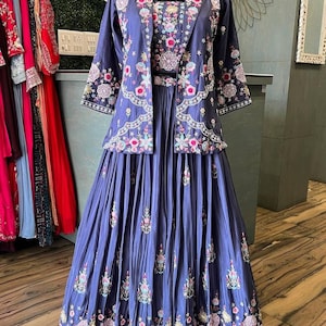 Pakistani Designer Readymade Georgette  Kurta with Embroidery Work, palazzo Set, Beautiful 3 piece Partywear/Wedding Salwar kameez