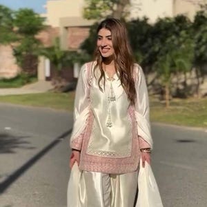 Pakistani Designer Readymade Georgette  Kurta with Embroidery Work, palazzo Set, Beautiful 3 piece Partywear/Wedding Salwar kameez