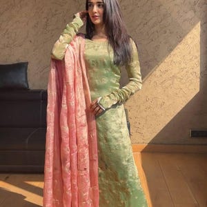 Pakistani Designer Readymade Georgette  Kurta with Embroidery Work, palazzo Set, Beautiful 3 piece Partywear/Wedding Salwar kameez