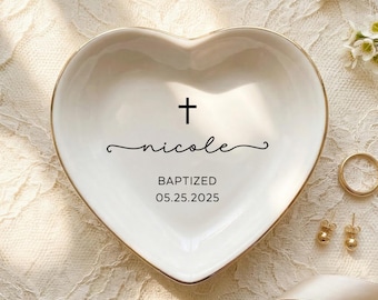 Smyckesfat doppresent, personlig korsringfat för flickor, dopminnesfat, första nattvarden present