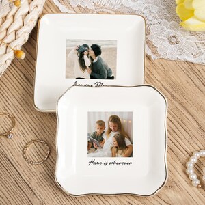 Anpassad fotoprydnadsbricka, födelsedagspresent till mamma, fotopresent till mamma, smyckesfat till mamma, mors dag-present till mamma, anpassad ringfat med bild bild 2