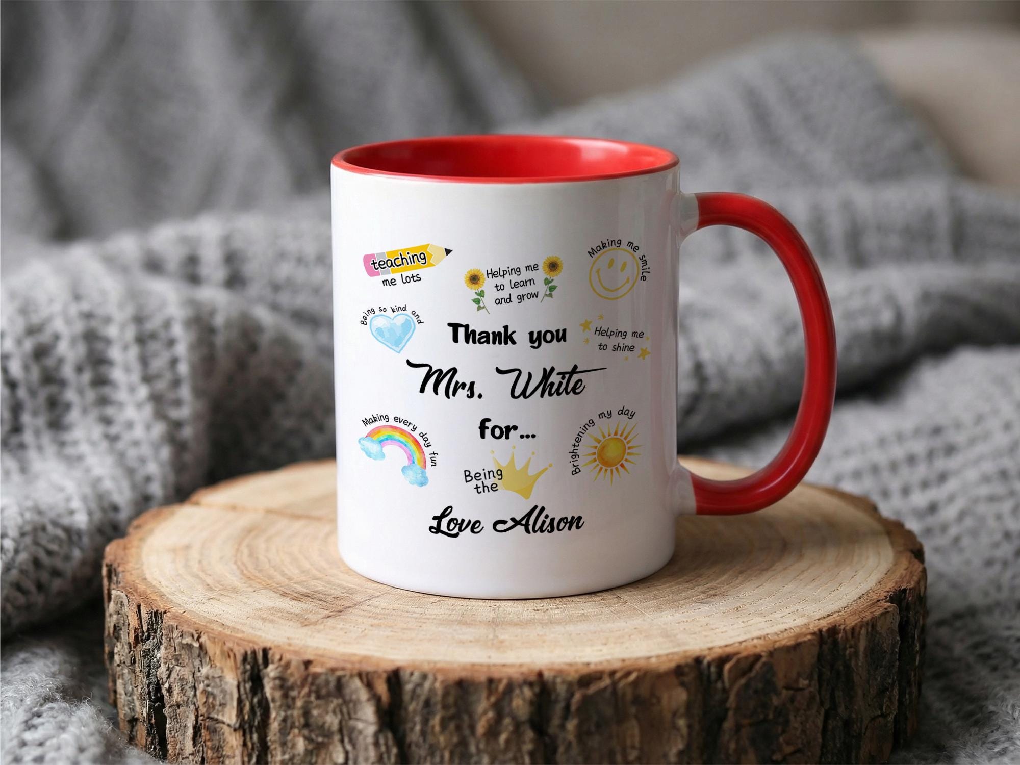 Personalized Teacher Thank You Mug, Custom Teacher Appreciation Gift ...