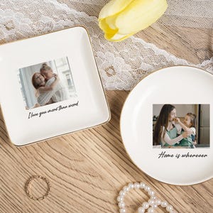 Anpassad fotoprydnadsbricka, födelsedagspresent till mamma, fotopresent till mamma, smyckesfat till mamma, mors dag-present till mamma, anpassad ringfat med bild bild 7