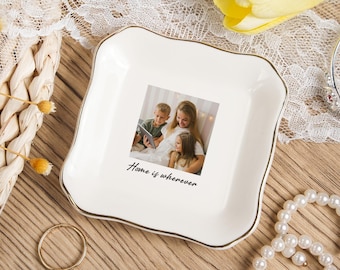 Regalos fotográficos para mamá: día de la boda, regalo de cumpleaños para mamá, bandeja para anillos personalizada con foto, bandeja para joyas personalizada con foto.