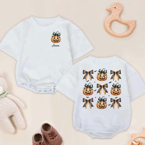Custom Name Halloween Baby Romper, Spooky Season Pumpkin Outfit, My First Halloween Outfit, Fall Infant Costume, Toddler Boo Clothes