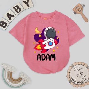Custom Name Baby Romper, Space Ship Baby Bodysuit, Astronaut Baby Outfit, Baby Shower Gift, Newborn Clothes, Bubble Romper