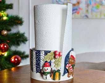 Thyle Weihnachtlicher Papierhandtuchhalter – Schneemann-Familie Design, Metall, Gewichtete Basis, 32 Cm Hoch Thyle Weihnachtlicher Papierhandtuchhalter – Schneemann-Familie Design, Metall, Gewichtete Basis, 32 Cm Hoch