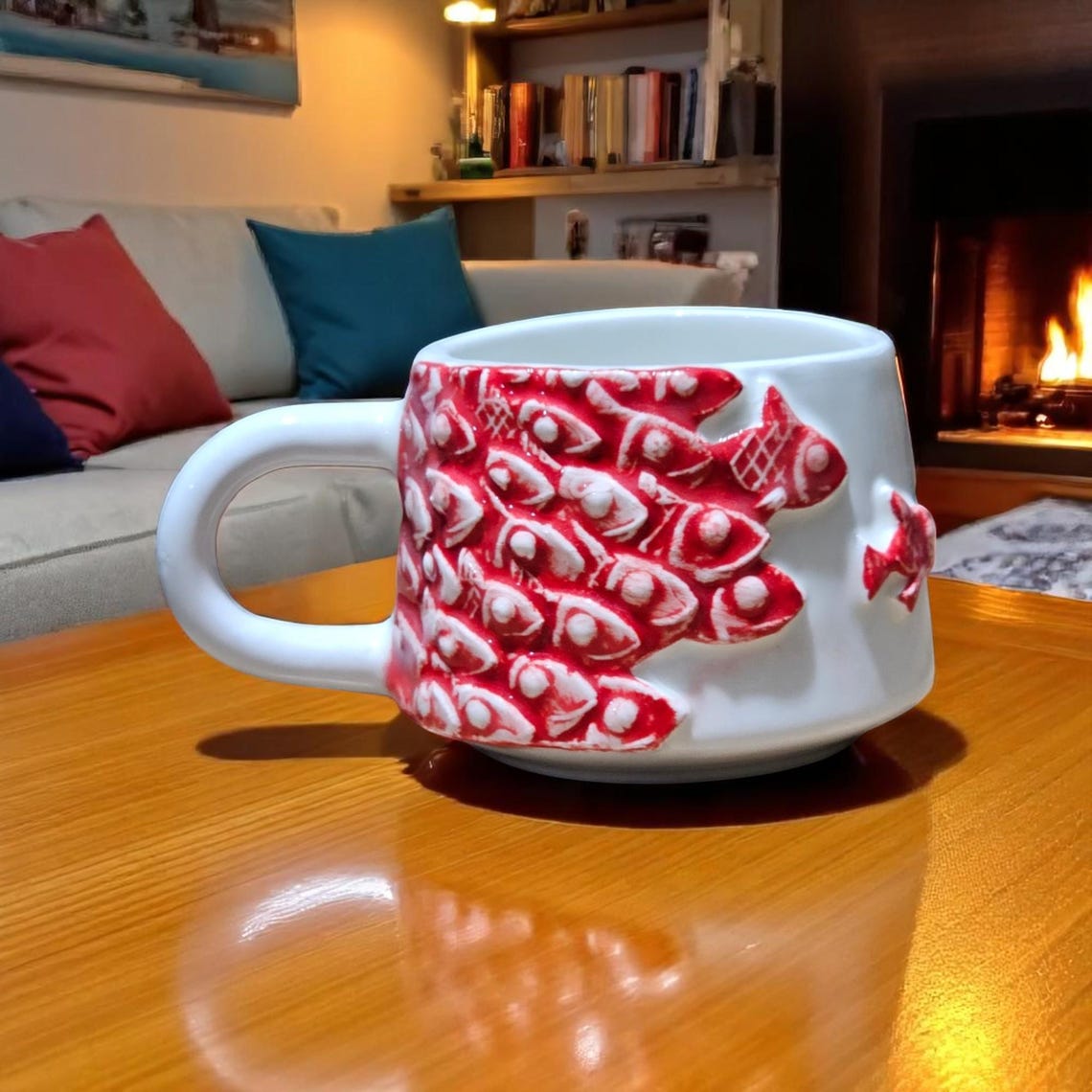 Handmade Ceramic Mugs, 3D Pottery Coffee Cups, 8 Oz Espresso Cups ...