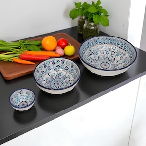 Turkish Ceramic Bowl, Decorative Ceramic Bowl, Salad Bowl, Handmade Ceramic Fruit Bowl, Ceramic Bowls Gift for Housewarming, Side Dish Bowls