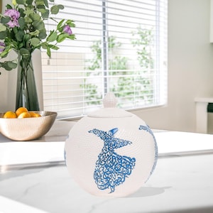 Ceramic Decorative Jar, Whirling Devrish Jar, Handmade Ceramic Jar for Living Room, Turkish Jar with Lid, Ceramic Globe Jar, Ideal Gift