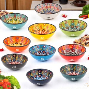 Handmade Ceramic Cereal Bowls, 20 Oz Serving Bowl, Ceramic Bowls Set of 2, Cereal Serving Bowls, Salad Bowl, Decorative Ceramic Turkish Bowl