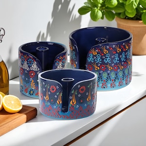Ceramic Paper Towel Holder, Handmade Napkin Holder, Paper Roll Holder, Ceramic Towel Bar, Navy Color Paper Towel Holder, Kitchen Organizing