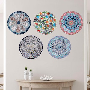Florals Theme Decorative Plate, Artisan Ceramic Plate, Floral Plate for Wall Art, Handmade Plate for Entryway or Hallway Decor, Ideal Gift