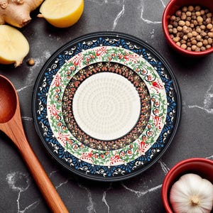 Ceramic Grater Bowl, 7&quot; Ginger Grater Plate, Whirl Pool Grater Bowl, Handmade Garlic Grinder, Platter for Chocolate & Cheese