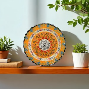 Handmade Ceramic Plate, Handmade Ceramic Plate, 10" Decorative Plate, Living Room Decor Plate, Decorative Plate for Shelf, Ideal Gift Plate