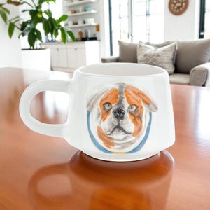 Handgemaakte keramische mokken, 3D-koffiekopjes, 8 oz espressokopjes, unieke handgemaakte mok, kop van rustiek aardewerk, mok cadeau voor dierenliefhebbers, 3D hondenmokken