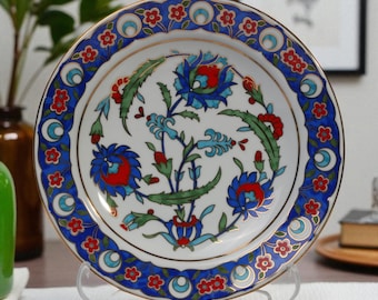 Handgemachte Keramikplatte, dekorative Platte für Wohnzimmer, große türkische Keramikplatte, Wandkeramikplatte, Keramikplatte